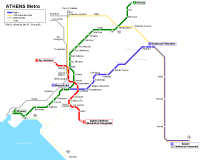 Ampliar mapa de metro de Atenas Grecia