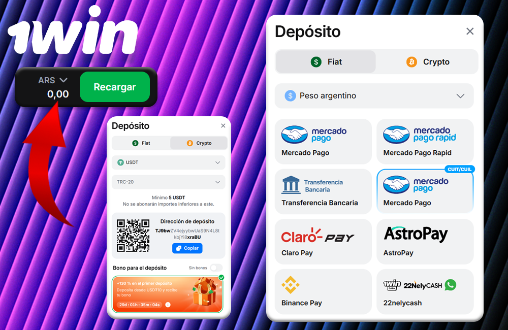 Métodos de Pago en 1win Argentina